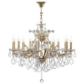 Asfour Crystal - Maria Theresa Chandelier - 13 Bulbs - Gold - Pendeloque Clear